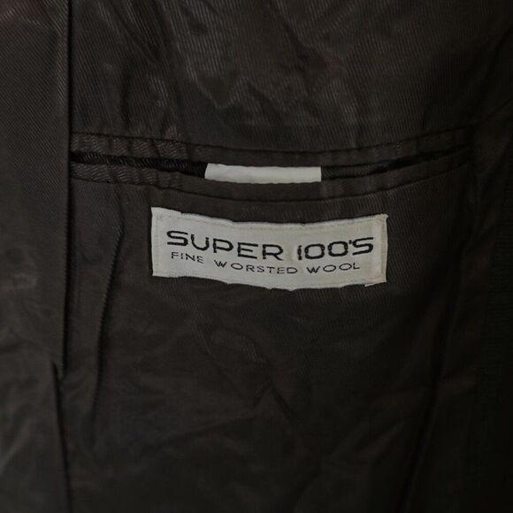 Gianfranco  Ruffini Italy Brown Check Super 100S Worsted Wool 38R Sport Coat 3 B - Picture 9 of 15